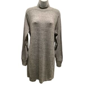RAG & BONE THE KNIT RACER T-NECK GRAY LIGHTWEIGHT SWEATER DRESS M NWT